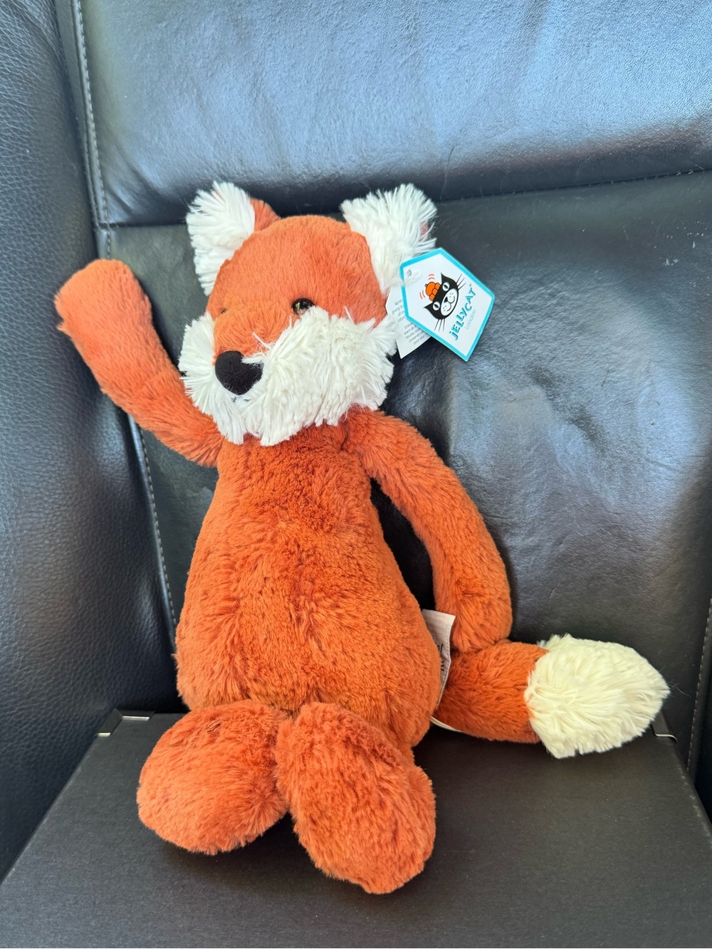 11" NWT Jellycat Bashful Fox Cub Plush Baby Kit Stuffed Animal Red White Soft